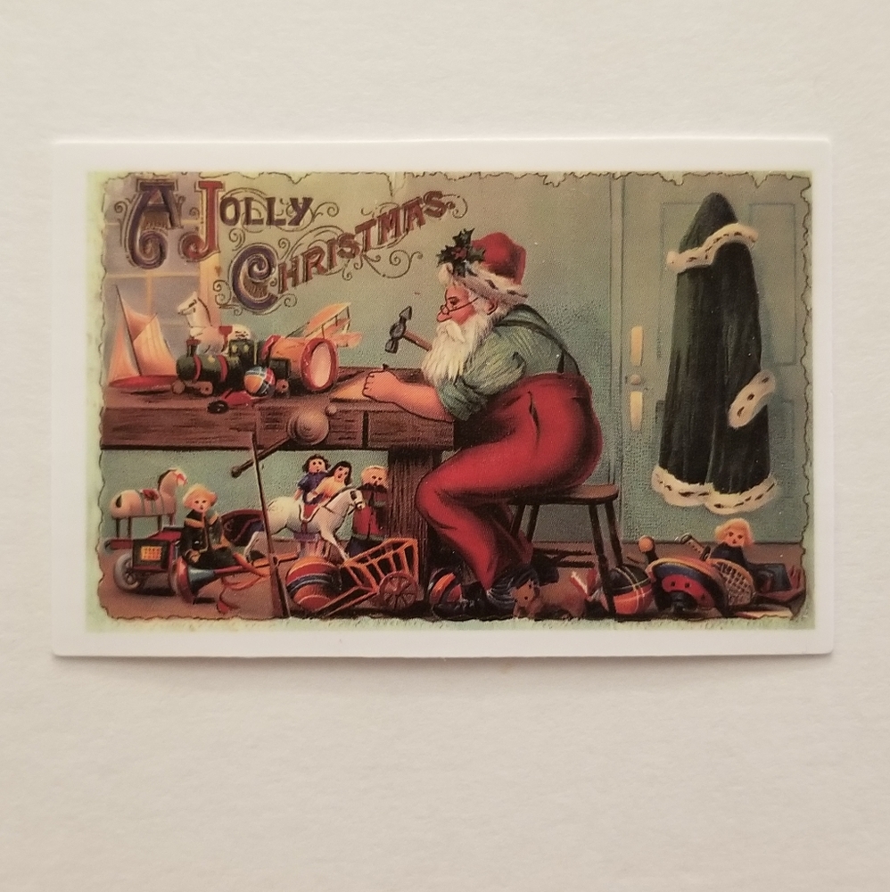 10/$10 Vintage Santa Making Toys Sticker